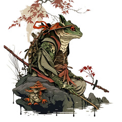 A ninja turtle in okami style