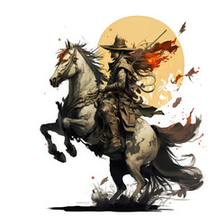 A cowboy in okami style