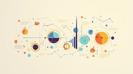 Obraz premium Flat design, trendy business infographic, basic and uncomplicated