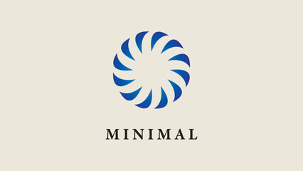 Circle Blue Flower Logo Template