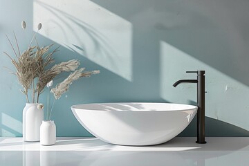 bathroom wall sink mockup created