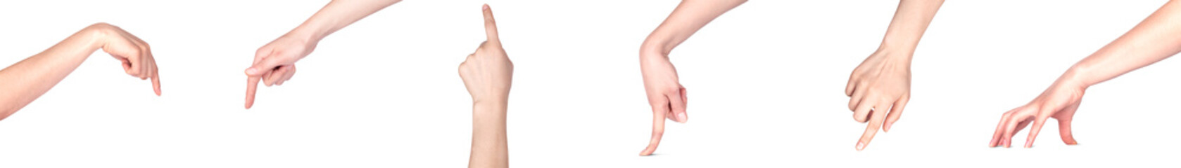 woman's hand touching or grabbing isolated