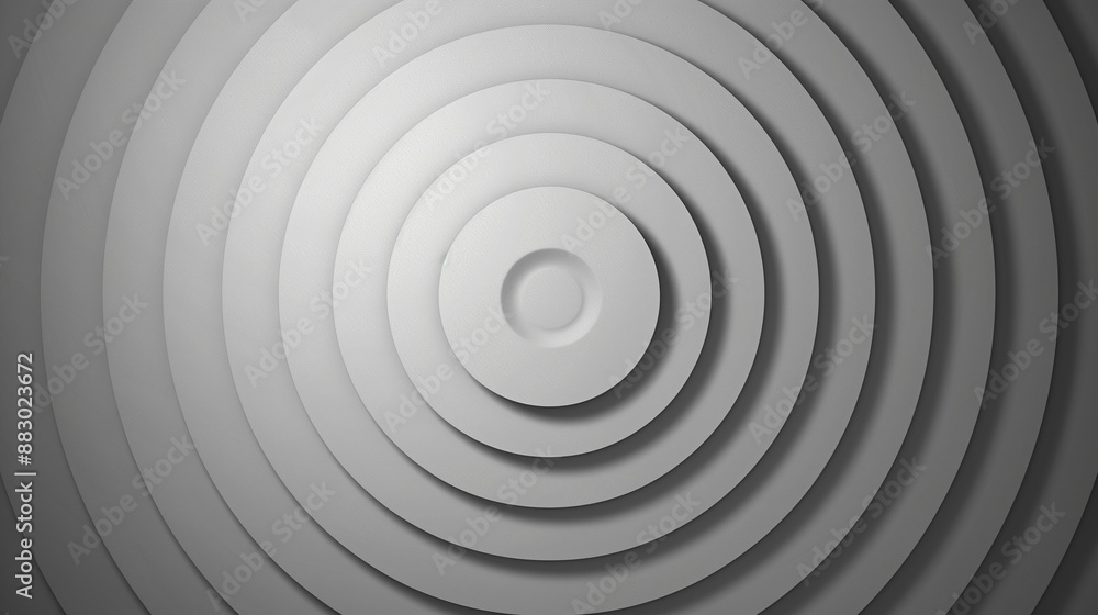 Poster an abstract 3d render of a spiral staircase with circles, featuring a pattern of metal textures and 