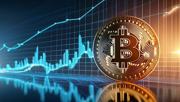 Digitale Darstellung von Graphen und Charts des Aktienmarktes oder Devisenhandel.