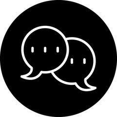 Comment Vector Line White Circle Black