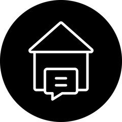 Home Message Vector Line White Circle Black