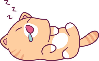 Adorable attractive cat vector doing its favorite activity