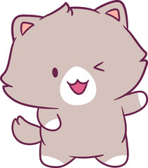 Adorable attractive cat vector doing its favorite activity