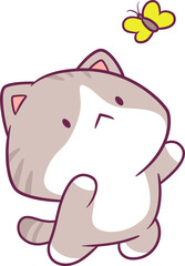 Adorable attractive cat vector doing its favorite activity