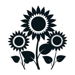 vector design sunflower silhouette, detailed and elegant floral illustrations