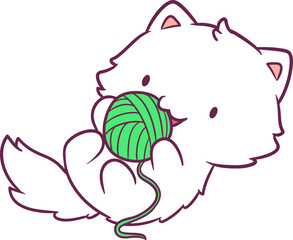 Adorable attractive cat vector doing its favorite activity