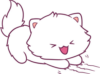 Adorable attractive cat vector doing its favorite activity