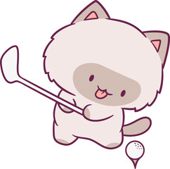 Adorable attractive cat vector doing its favorite activity