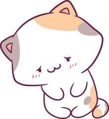 Adorable attractive cat vector doing its favorite activity