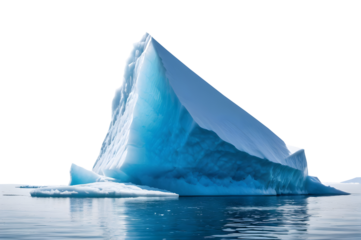 Stunning isolated iceberg on a transparent background, perfect for climate change visuals, nature presentations, and creative design projects. Ideal for showcasing environmental themes.