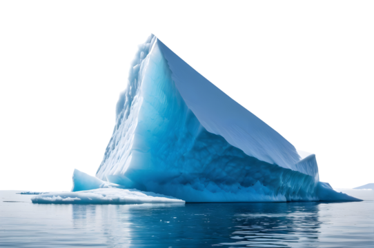 Stunning isolated iceberg on a transparent background, perfect for climate change visuals, nature presentations, and creative design projects. Ideal for showcasing environmental themes.