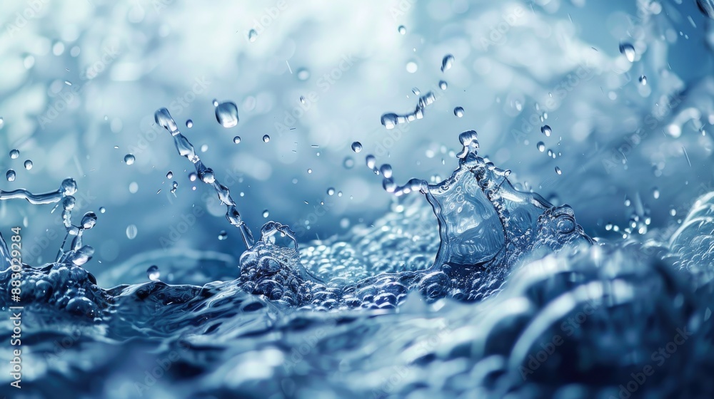 Aufkleber water splashing in close up with space for text
