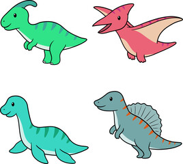 Adorable dino vector