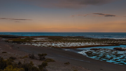 Low Tide coastal landscape in Peninsula Valdes, World Heritage Site, Patagonia Argentina