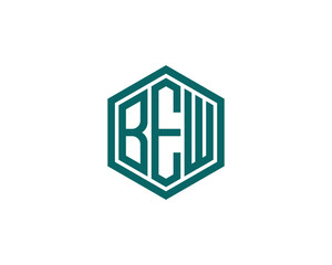 BEW logo design vector template. BEW letter logo design.