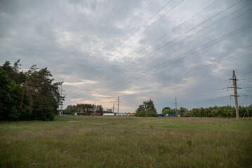 Oreched trucks on the border of Belarus and Poland