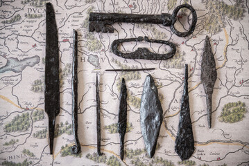 Old iron objects from the 1st-15th centuries.