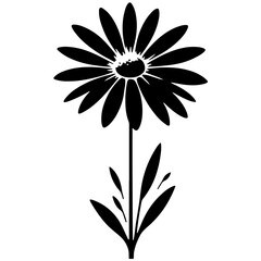 Daisy Silhouette Vector Illustration Set with Cute Floral Designs