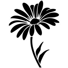 Daisy Silhouette Vector Illustration Set with Cute Floral Designs