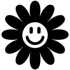 Daisy Silhouette Vector Illustration Set with Cute Floral Designs