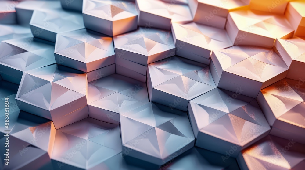 Poster 3D graphic design with geometric patterns that follow the same pattern