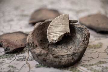 Part of a bone comb (comb) from the 1st-3rd century AD with patterns. Velbar culture