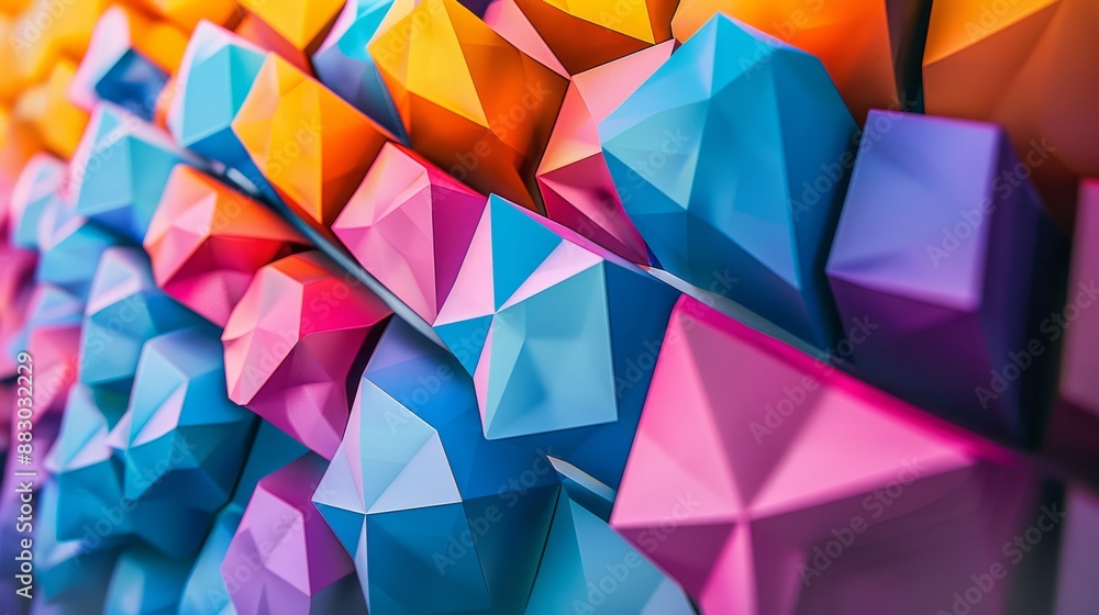 Poster 3d graphic design with geometric patterns that follow the same pattern