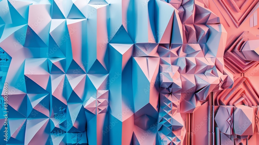 Poster 3D graphic design with geometric patterns that follow the same pattern