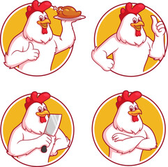 PrintChicken mascot logo vector