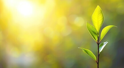 Fototapeta premium green leaves on a sunny day