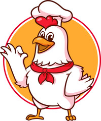 Chicken mascot logo vector perfect for your restaurant business