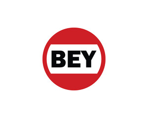BEY logo design vector template. BEY letter logo design.