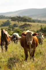 Fototapeta premium cows help restore degraded land and improve biodiversity