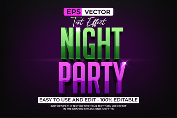 Night Party Editable Text Effect Shiny Style.