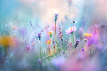 Soft Focus Floral Field in Pastel Hues