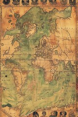 Naklejka premium these maps provide insights into past perceptions and discoveries