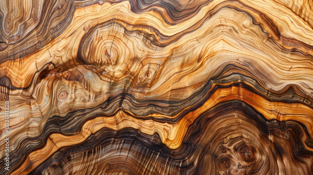 Poster the image illustrates the captivating grain and rich color variations of sliced olive tree veneer of