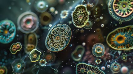 the view of the microscope paramecium