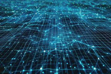 Global network connections. Abstract neural networks cyberspace. Futuristic grid. top view.