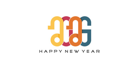 2025 Happy New Year logo design vector. colorful and trendy new year 2025 design template.