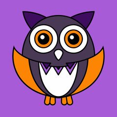 Owl cartoon vector art illustration