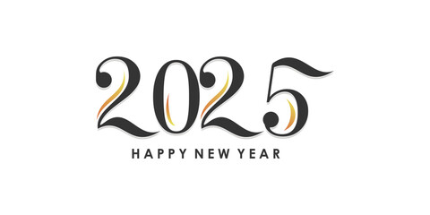 2025 Happy New Year logo design vector. colorful and trendy new year 2025 design template.