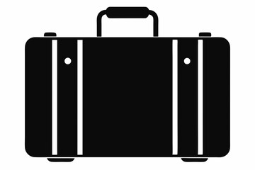 luggage icon, luggage black silhouette vector isolated on white background