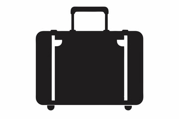 luggage icon, luggage black silhouette vector isolated on white background