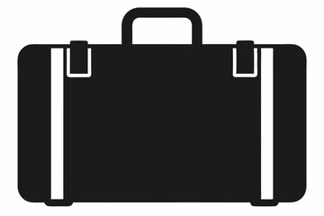 luggage icon, luggage black silhouette vector isolated on white background